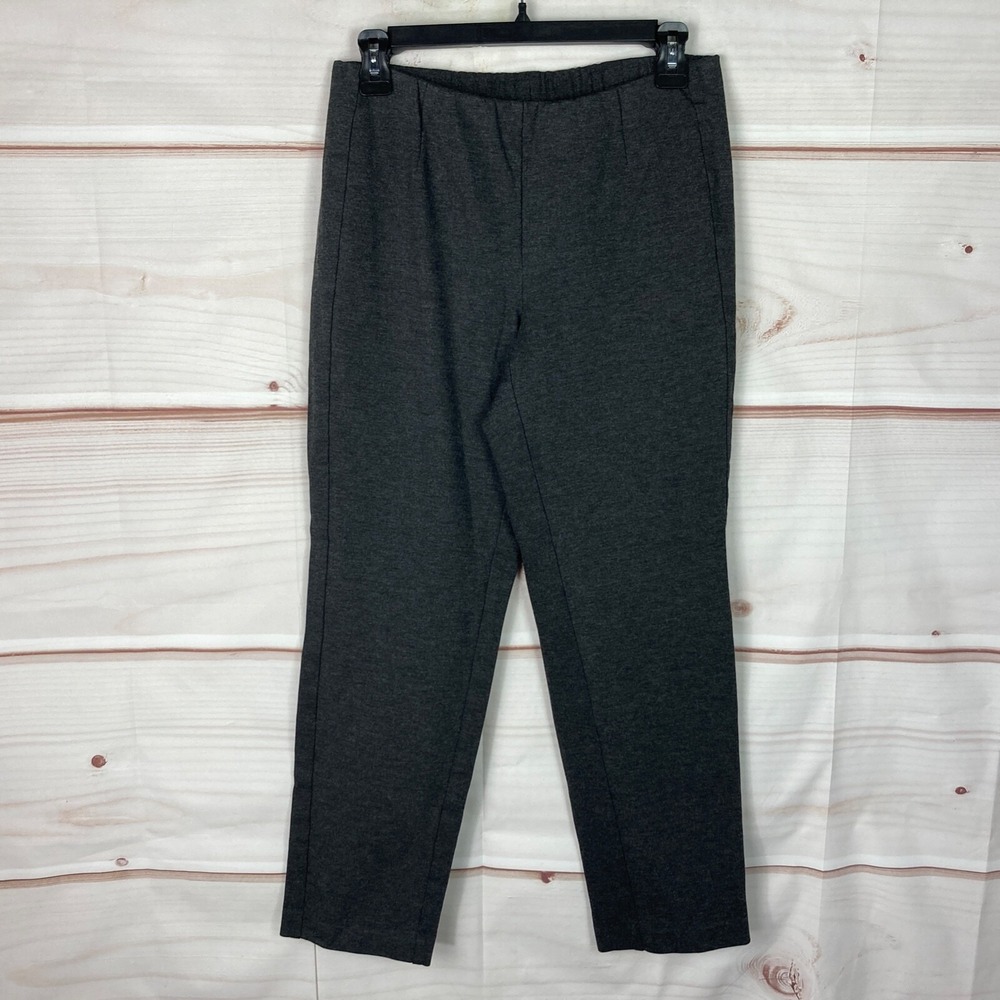 J. Jill Pants Womens S Gray Ponte Knit Slim Leg Pull On Stretch Elastic Waist